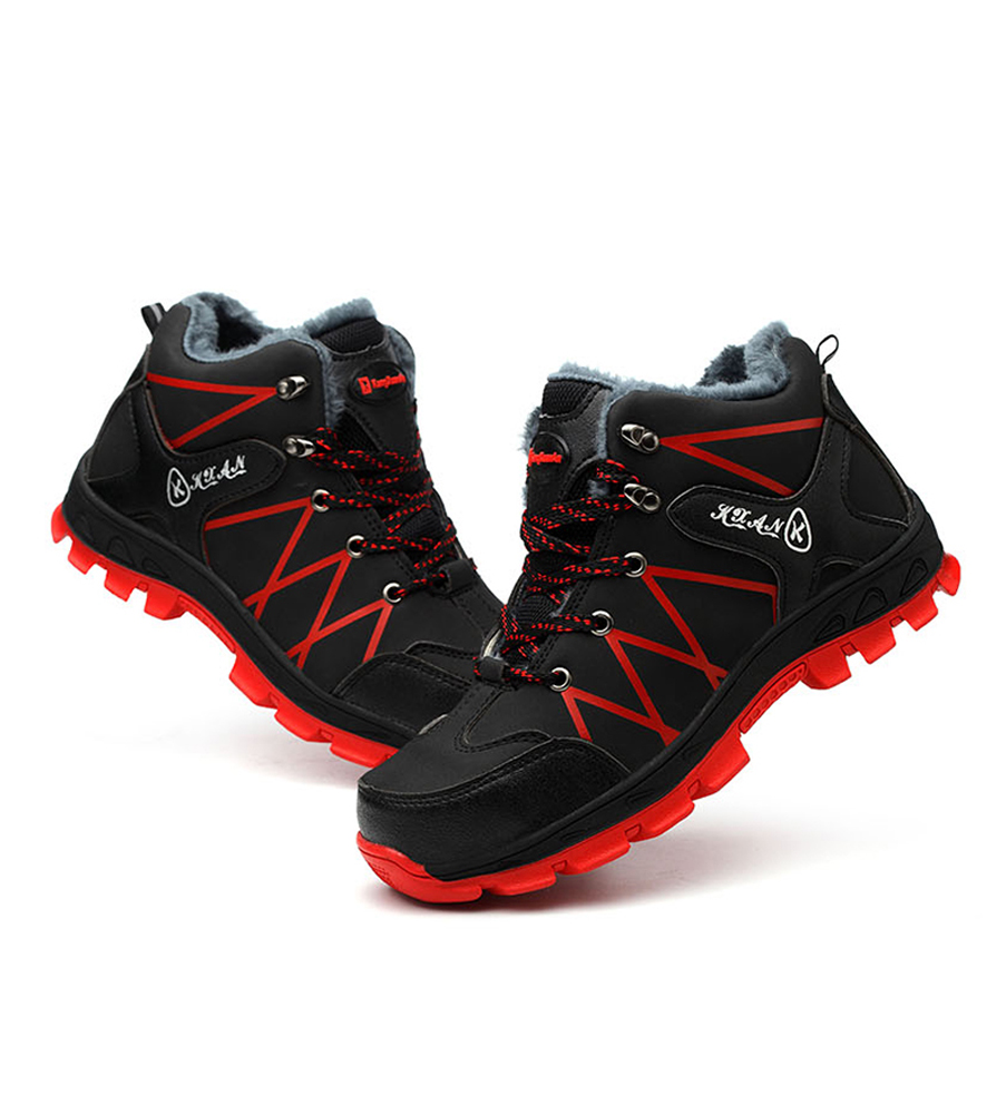 Waterproof Men's Hiking Boots Outdoor Warm Waterproof Non-slip Ankle Snow Boot Rubber Nonslip Work Safety Shoes