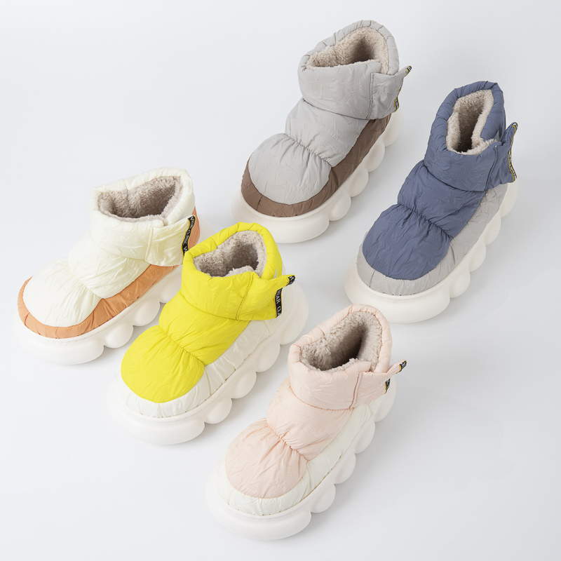 Women's Winter Warm Faux Suede Ankle & Bootie Snow Boots Women Man Fuzzy Slippers Memory Foam Comfort