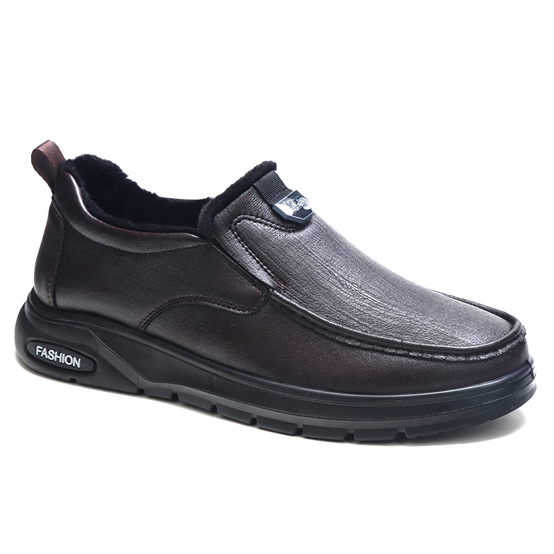 Men's Winter Boots Slip-On Non-Slip Warm Cotton Shoes Casual Waterproof Snow Boots For Men