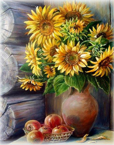 HUACAN Flowers Vase Cross Stitch Kit Embroidery Cotton Thread Peony Mosaic Painting Dropshipping DIY Needlework 14CT Dec