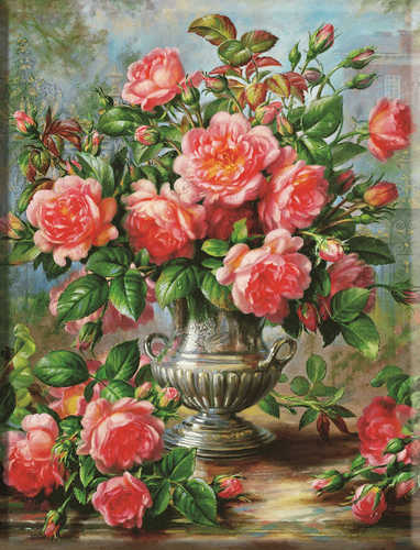 HUACAN Flowers Vase Cross Stitch Kit Embroidery Cotton Thread Peony Mosaic Painting Dropshipping DIY Needlework 14CT Dec