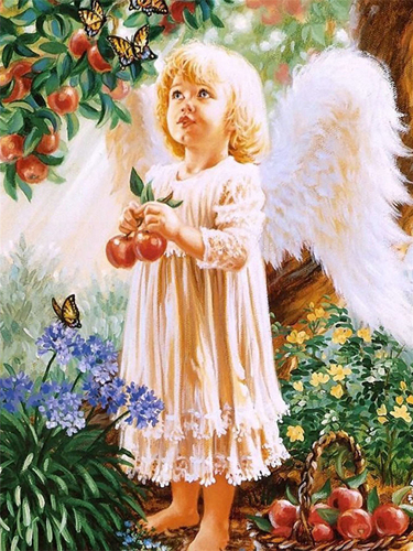 HUACAN Angel Cross Stitch Kit Embroidery Cotton Thread Mosaic Painting Girl  Needlework 14CT Christmas Decorati