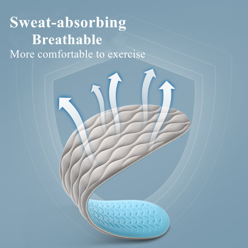 Latex Massage Insoles for Shoes Comfortable Breathable Sweat Absorbing Deodorant Shock Absorption Men's Women's Shoe Pad