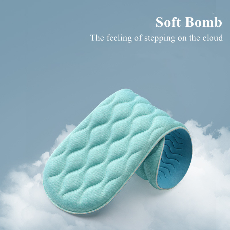 Latex Massage Insoles for Shoes Comfortable Breathable Sweat Absorbing Deodorant Shock Absorption Men's Women's Shoe Pad