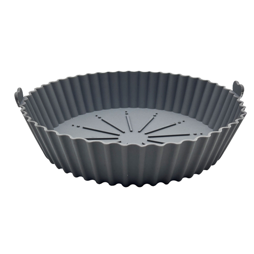Colorful reusable 6.7in air fryer silicone pot for oven microwave baking pan air fryer liners