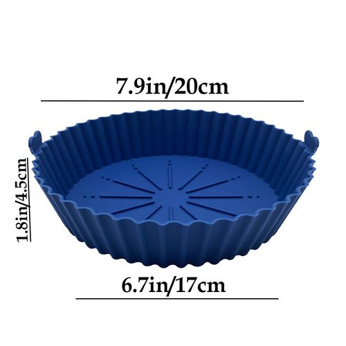 Colorful reusable 6.7in air fryer silicone pot for oven microwave baking pan air fryer liners