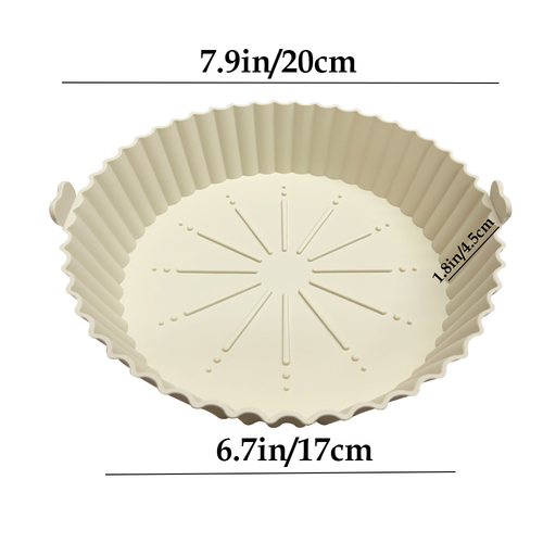 Colorful reusable 6.7in air fryer silicone pot for oven microwave baking pan air fryer liners