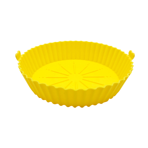 Colorful reusable 6.7in air fryer silicone pot for oven microwave baking pan air fryer liners