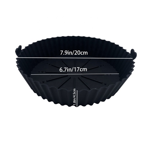 Colorful reusable 6.7in air fryer silicone pot for oven microwave baking pan air fryer liners