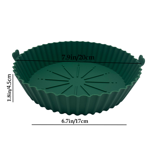Colorful reusable 6.7in air fryer silicone pot for oven microwave baking pan air fryer liners