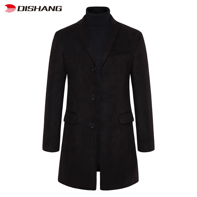2022 Winter Men Casual Slim Fit Woolen Coat High Quality Mens Trench Coats