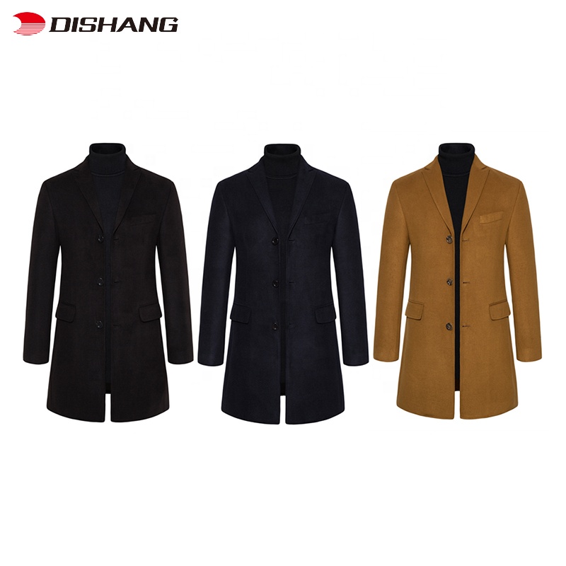 2022 Winter Men Casual Slim Fit Woolen Coat High Quality Mens Trench Coats