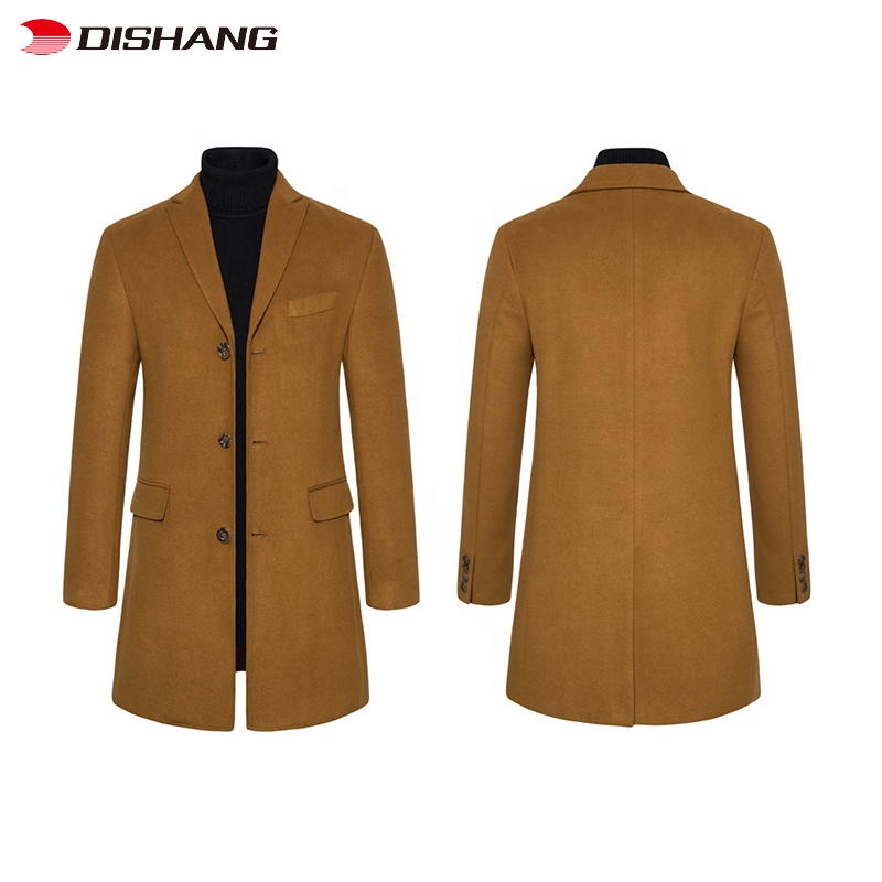 2022 Winter Men Casual Slim Fit Woolen Coat High Quality Mens Trench Coats