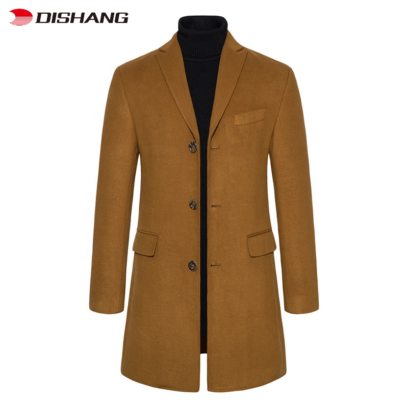2022 Winter Men Casual Slim Fit Woolen Coat High Quality Mens Trench Coats
