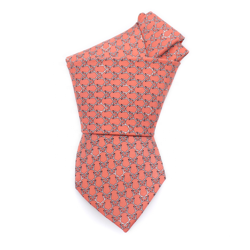 Xinli Self Tipping Digital Printing Tie 100% Silk Handmade Animal Design Necktie  Pattern Printed Fashion Ties for