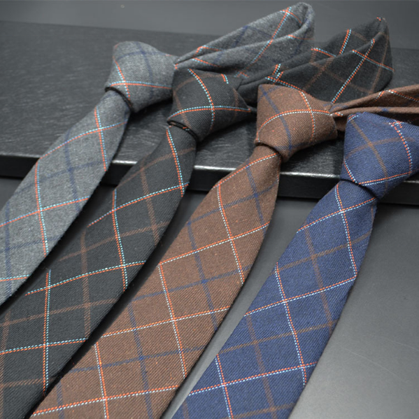 China Tie  Luxury Cravate Linen Wool Blended Necktie Men Slim 6cm Tie