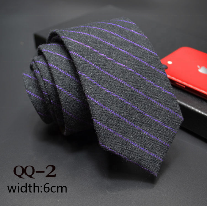 China Tie  Luxury Cravate Linen Wool Blended Necktie Men Slim 6cm Tie