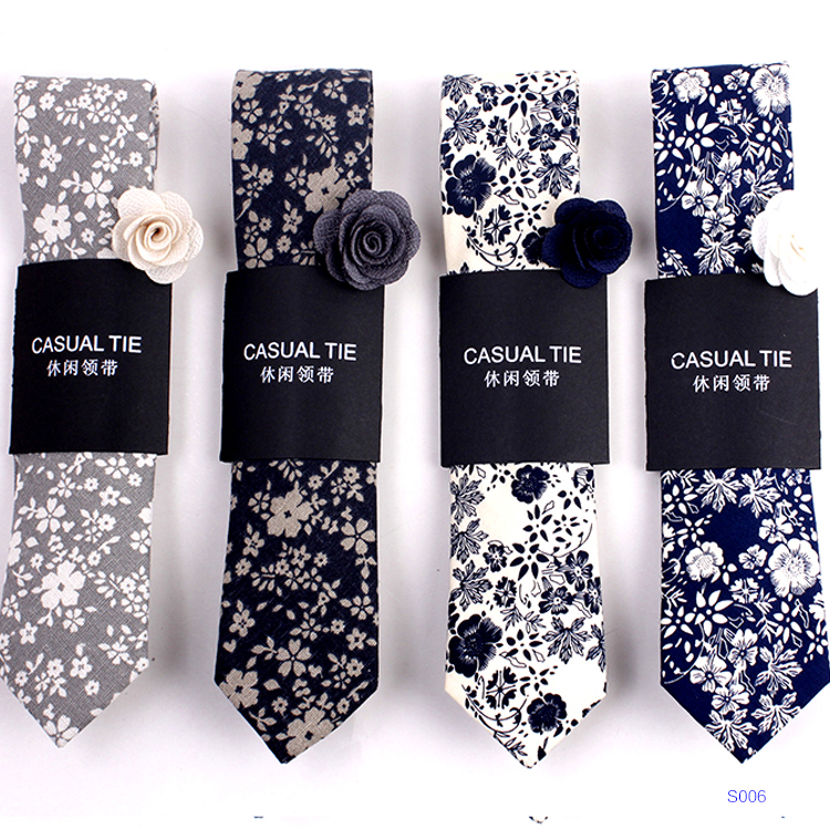  Shengzhou China Fashion Colorful Casual Floral Linen Skinny Necktie Mens Coloful Cotton Hand Made Printed Chea