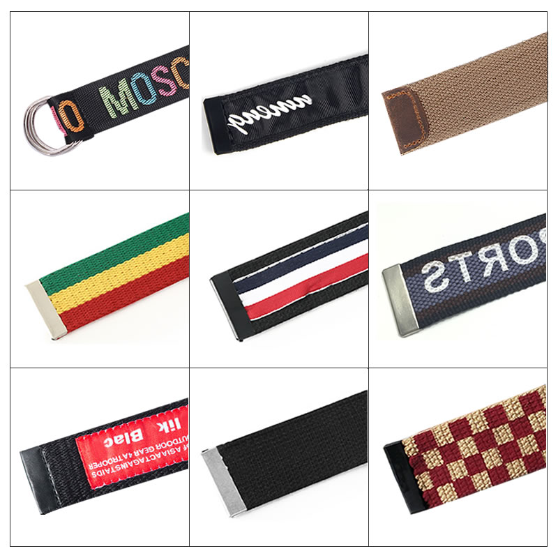  Fashion Designer Print  Pattern Mens Printed Canvas Web Belt with Hallow Buckle