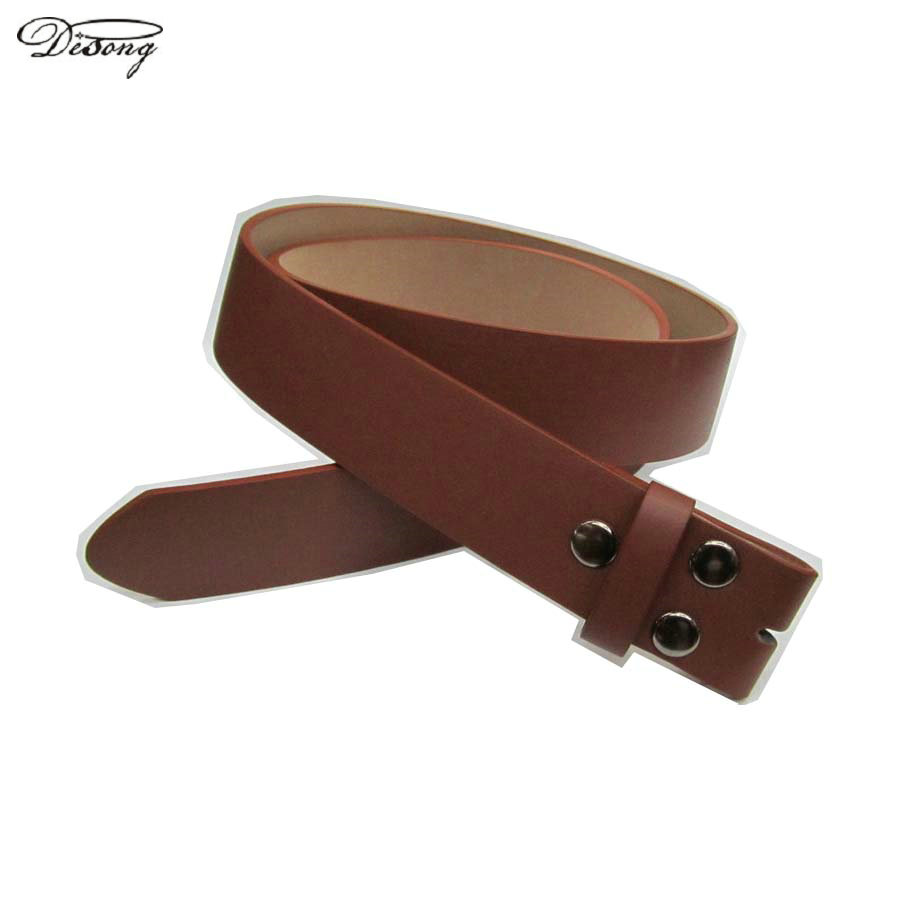 New design fashion men Snap on Brown  women belt pu leather Straps