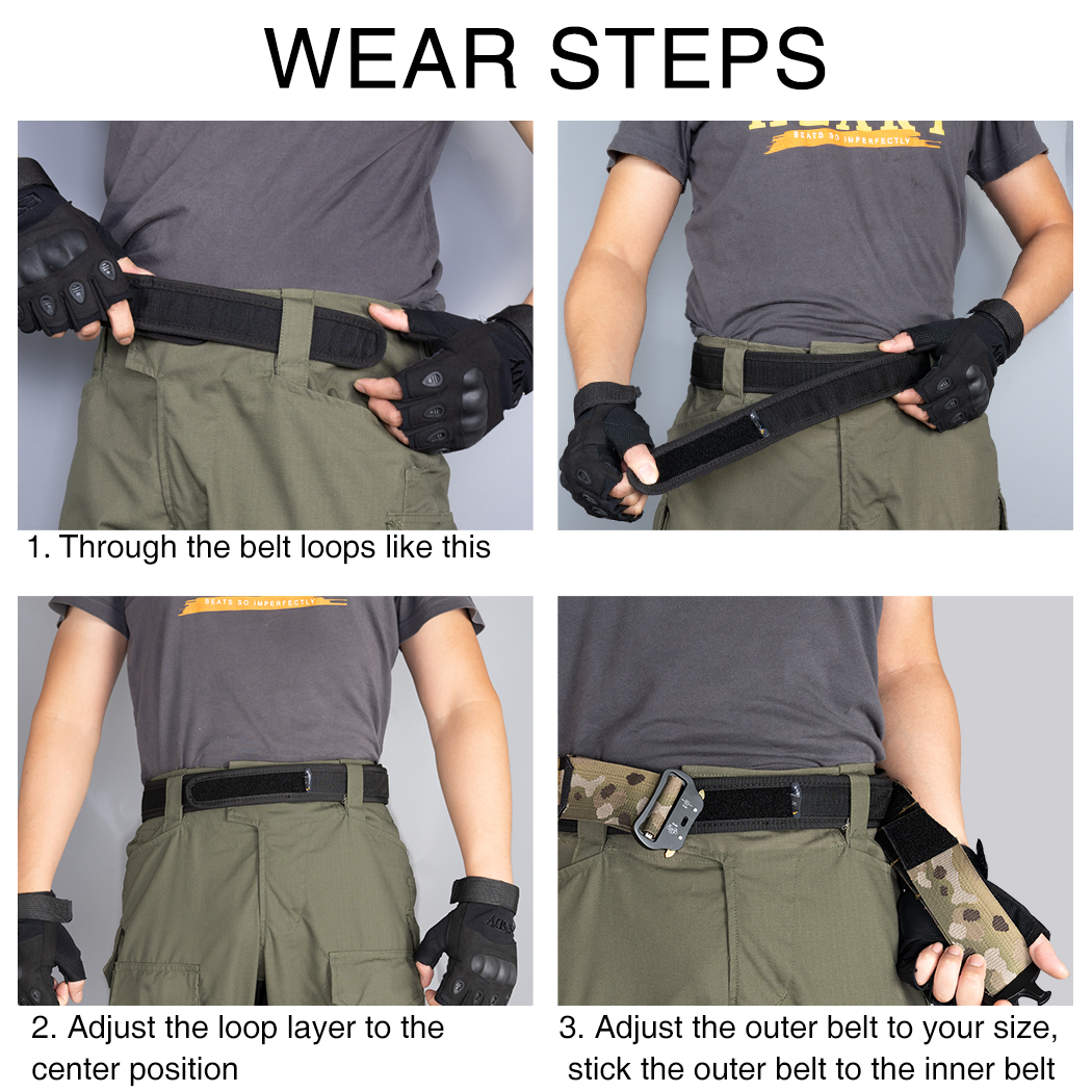 IDOGEAR Two-in-One 2" Quick Release Metal Buckle Hunting Nylon Duty Belt Tactical Belt Molle Belt