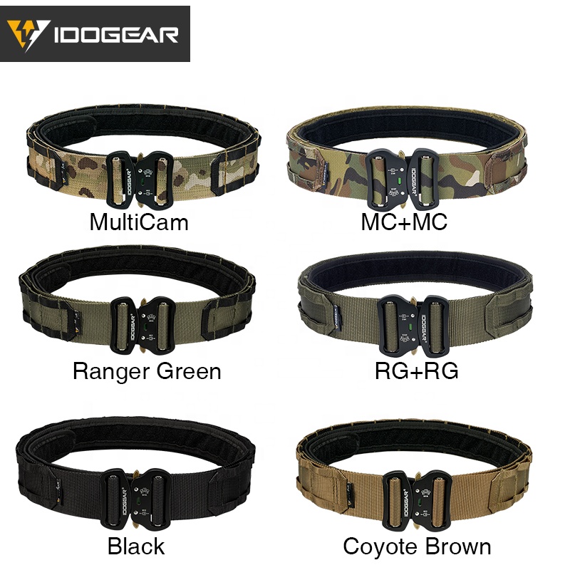 IDOGEAR Two-in-One 2" Quick Release Metal Buckle Hunting Nylon Duty Belt Tactical Belt Molle Belt