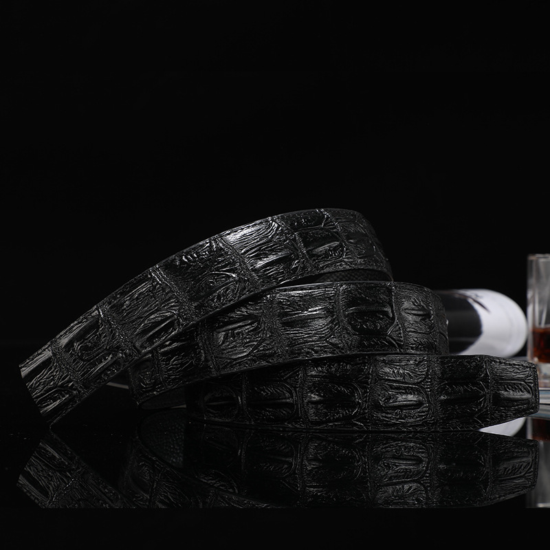2020 Fashion Men Belts, Alligator Pattern Genuine Leather Men Belts Without Buckle