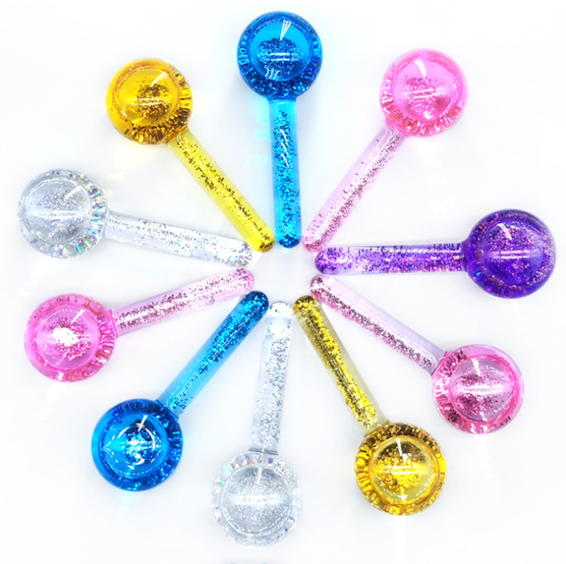 Beauty Equipment  Eye Face Massage Facial Ice Globe Cooling Blue Pink Glitter Ice Globes