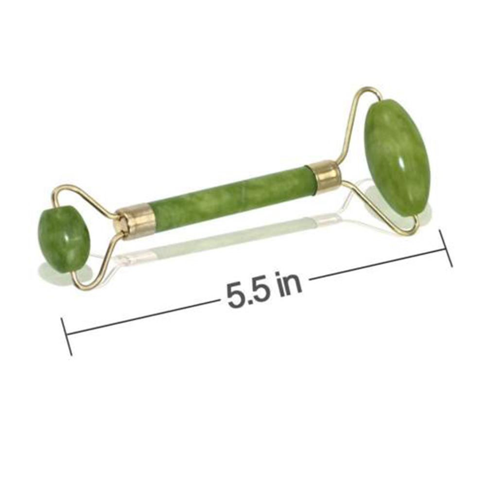 2020 Hot Sale Home Use Beauty Equipment  Natural Jade Scraper Massager Green Roller With Stones For Face Neck B