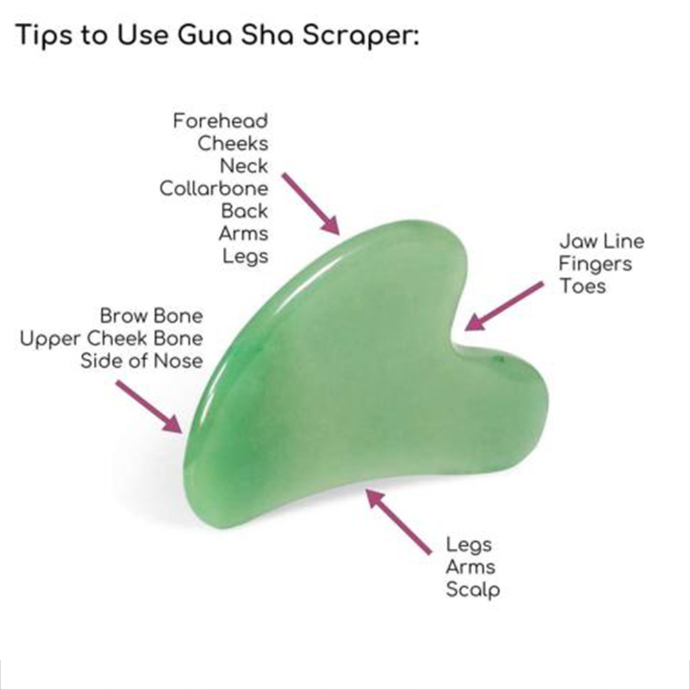 2020 Hot Sale Home Use Beauty Equipment  Natural Jade Scraper Massager Green Roller With Stones For Face Neck B