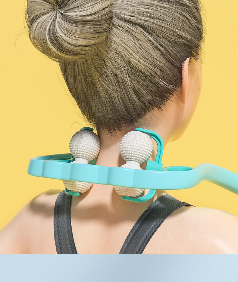 Multi functional Detachable Cleaning And 4- roller wheel Muscle neck shoulder massager