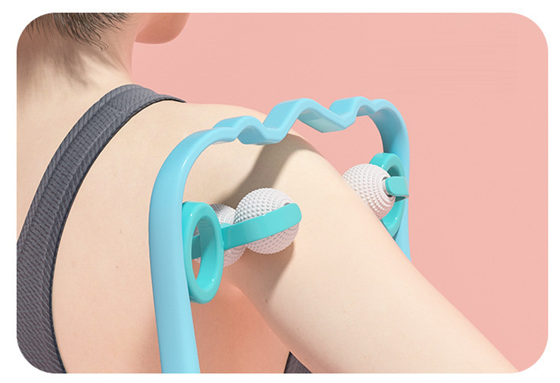 Multi functional Detachable Cleaning And 4- roller wheel Muscle neck shoulder massager