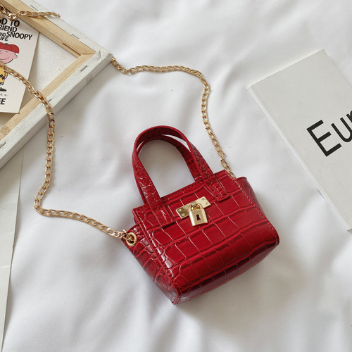 High Quality  Fashion Mini Kids  Shoulder Bag   Leather Handbag Girl Chain Messenger Bags