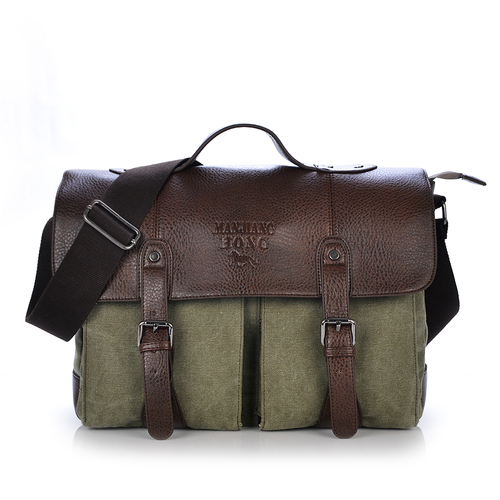 High quality crossbody bag multi function shoulder bag canvas leather messenger bag