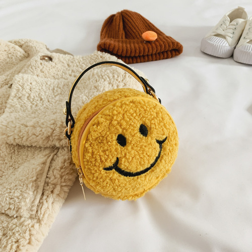  high quality smiley face small round bag single messenger bag kawaii coin purse mini kids fashionable bags