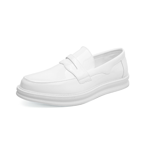Men's White Oxford Loafers Leather Shoes Outdoor Slip-On Casual Holiday Man Pure Leather Shoes