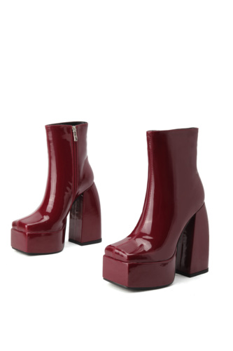 High Heel Solid Woman Boots Plus Size Chunky Platform Boots Side Zipper Ankle Boots Pumps Heels Zapatos Mujeres