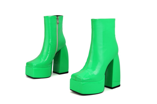 High Heel Solid Woman Boots Plus Size Chunky Platform Boots Side Zipper Ankle Boots Pumps Heels Zapatos Mujeres