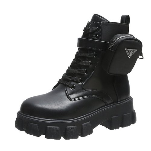 Dropshipping PU ladies boots chunky heel ankle boots for women big size women's boots