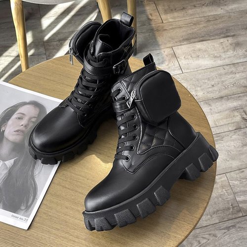 Dropshipping PU ladies boots chunky heel ankle boots for women big size women's boots