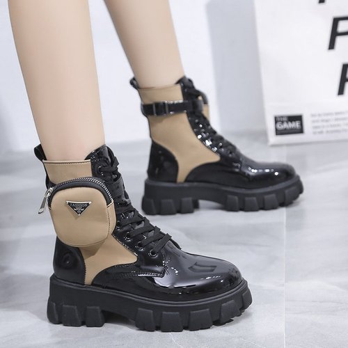 Dropshipping PU ladies boots chunky heel ankle boots for women big size women's boots