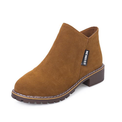 New Martin boots women's side zipper ankle boots women's low heel  boots