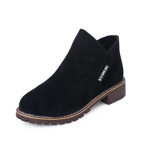 New Martin boots women's side zipper ankle boots women's low heel  boots
