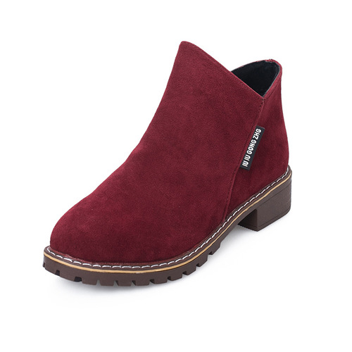 New Martin boots women's side zipper ankle boots women's low heel  boots
