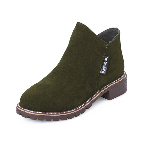 New Martin boots women's side zipper ankle boots women's low heel  boots