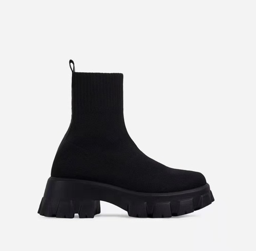 Women Stockings Lolita Ankle Fashion Rubber Rock Shoes Woman Boots Socks Heels Luxury Designer Clogs Platform Round Toe 