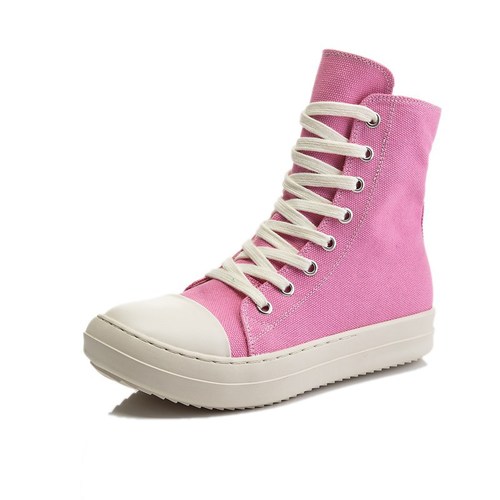 Casual Canvas Shoes Luxury Trainers Ankle Lace Up Women Sneaker Zip up High TOP Streetwear Flats Black Sneakers Boots