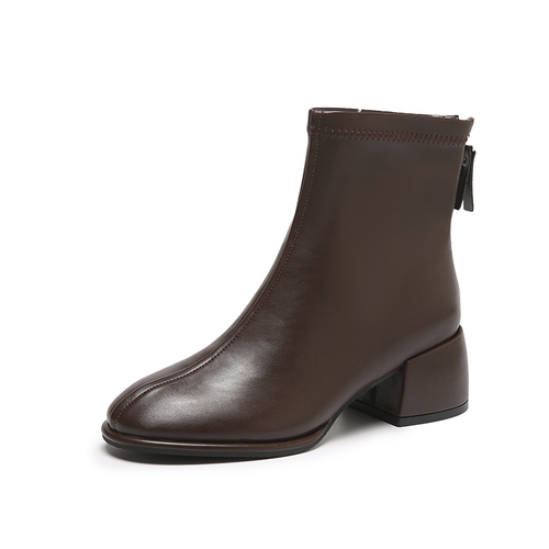 Latest European Women's Zipper Thick Heel Ladies Fancy High Heel Boots Ladies Shoes