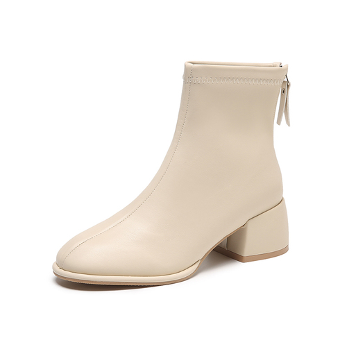 Latest European Women's Zipper Thick Heel Ladies Fancy High Heel Boots Ladies Shoes