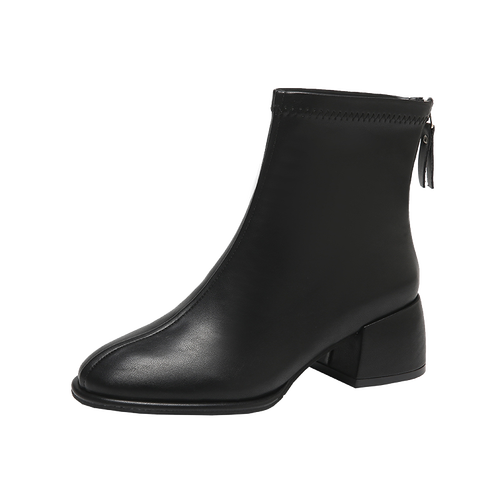 Latest European Women's Zipper Thick Heel Ladies Fancy High Heel Boots Ladies Shoes